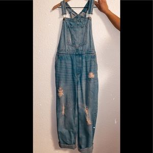 H&M distressed overalls